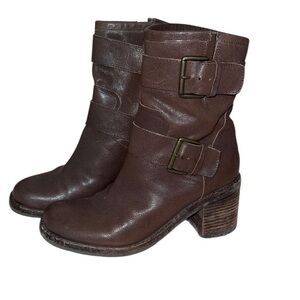 Sam Edelman Troy Brown Leather Ankle Boots  Size 8